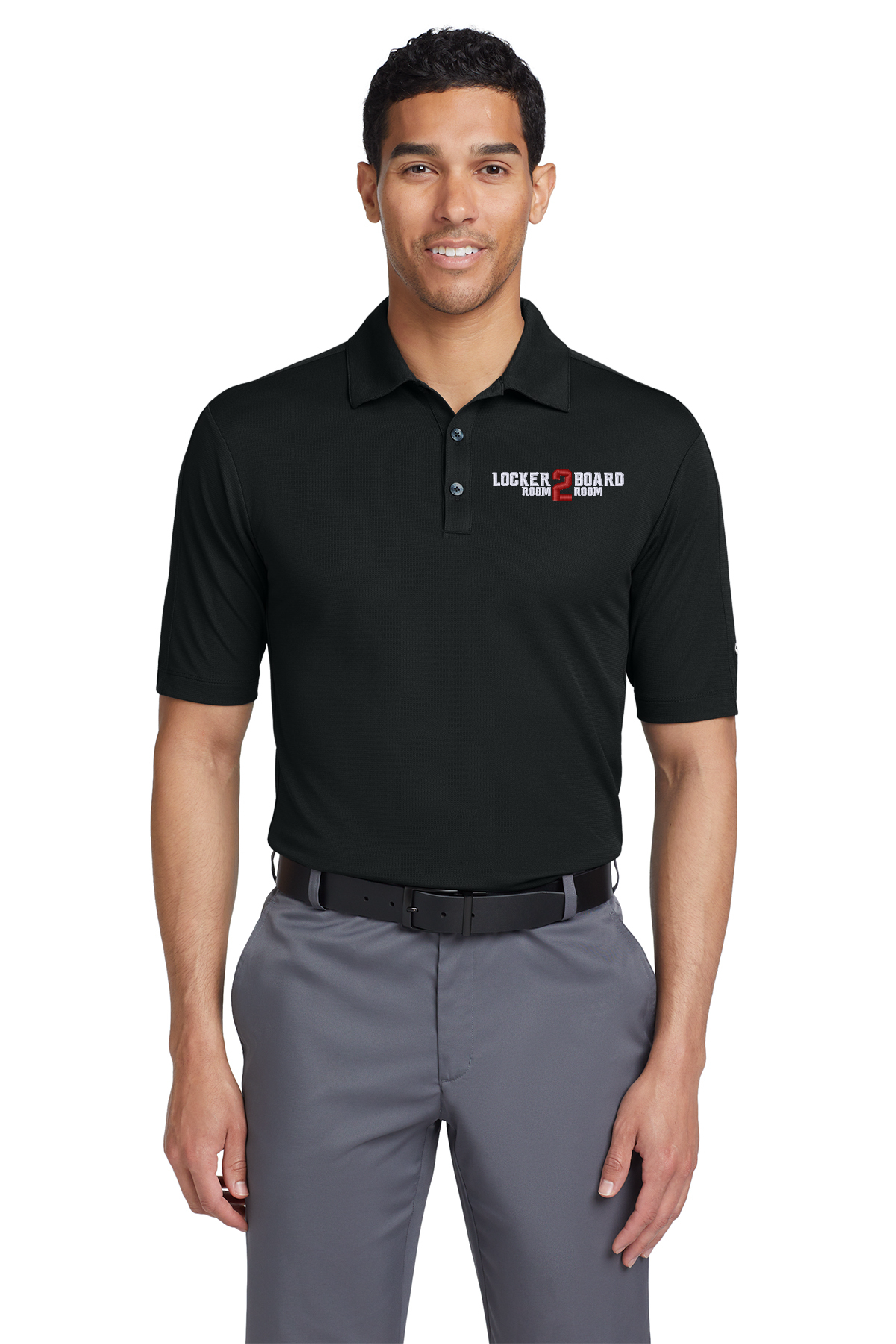 LR2BR- Mens Nike Polo- Crimson Logo