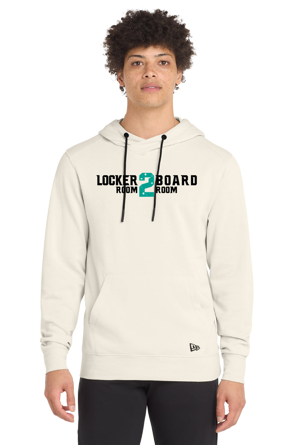 LR2BR- Mens New Era Triblend Hoodie- Teal Logo