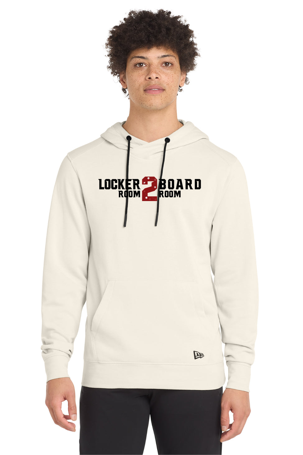LR2BR- Mens New Era Triblend Hoodie- Crimson Logo