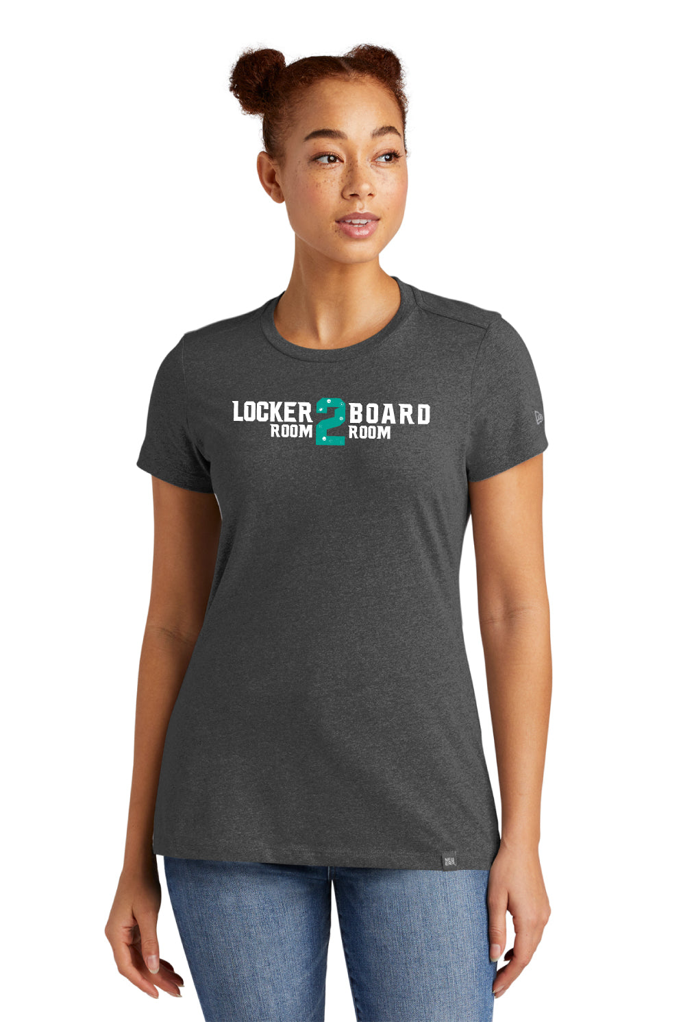 LR2BR- Women New Era Crew Shirt- Teal Logo
