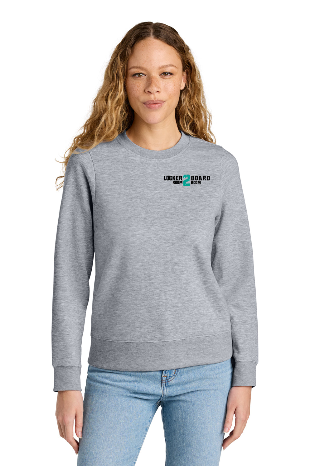LR2BR- Womens Crew Sweatshirt- Teal Logo