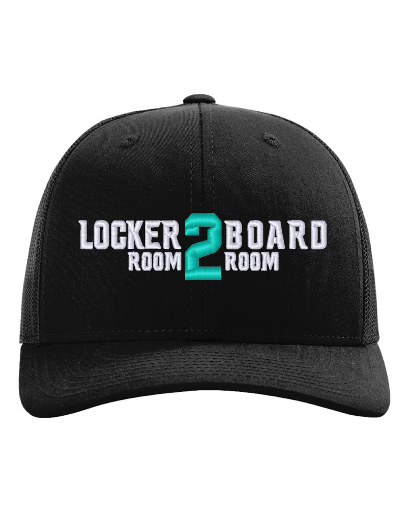 LR2BR- Trucker Snapback Hat- Teal Logo