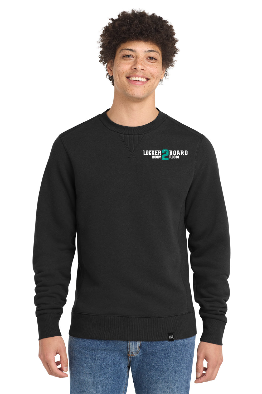 LR2BR- Mens New Era Crew Sweatshirt- Teal Logo